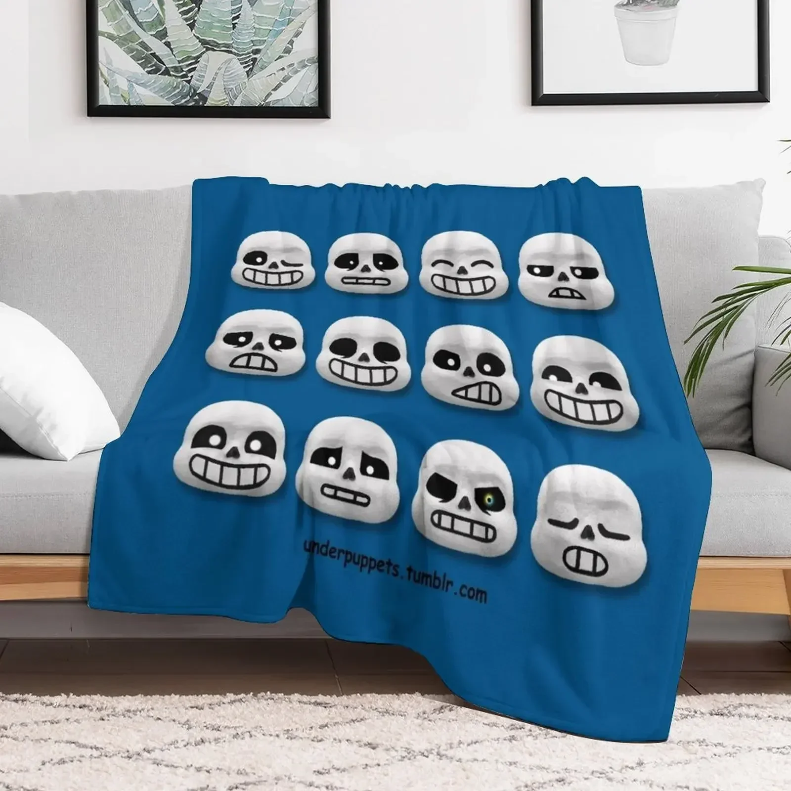 

Puppet!Sans Throw Blanket Bed Fashionable Warm blankets and throws Sofa Throw Blankets Picnic Baby Luxury Thicken Blankets