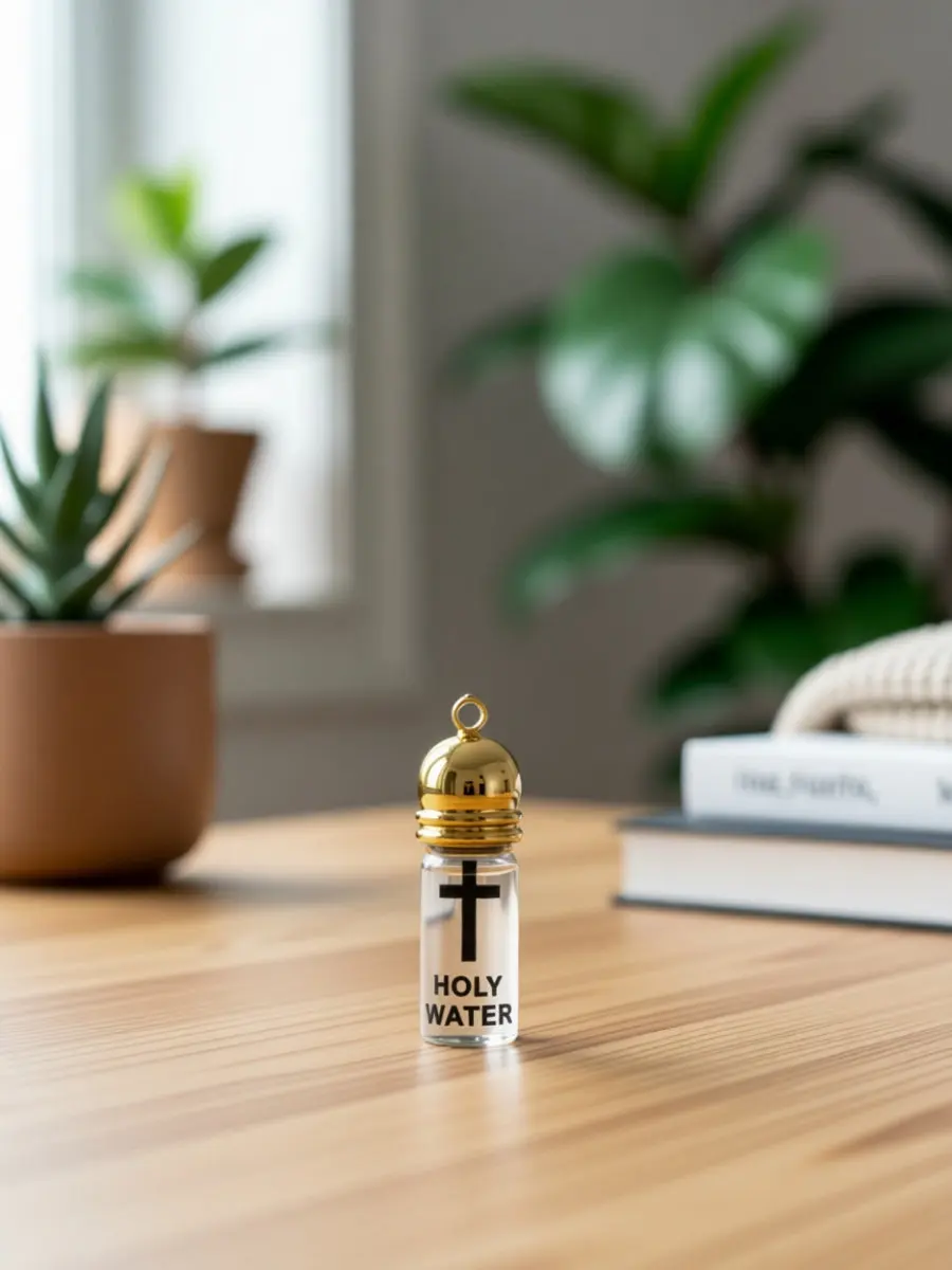 Easter Holy Water Bottle Glass Acrylic Cross Design Small Bottles Refillable Christian Baptism Vessel Empty Containers