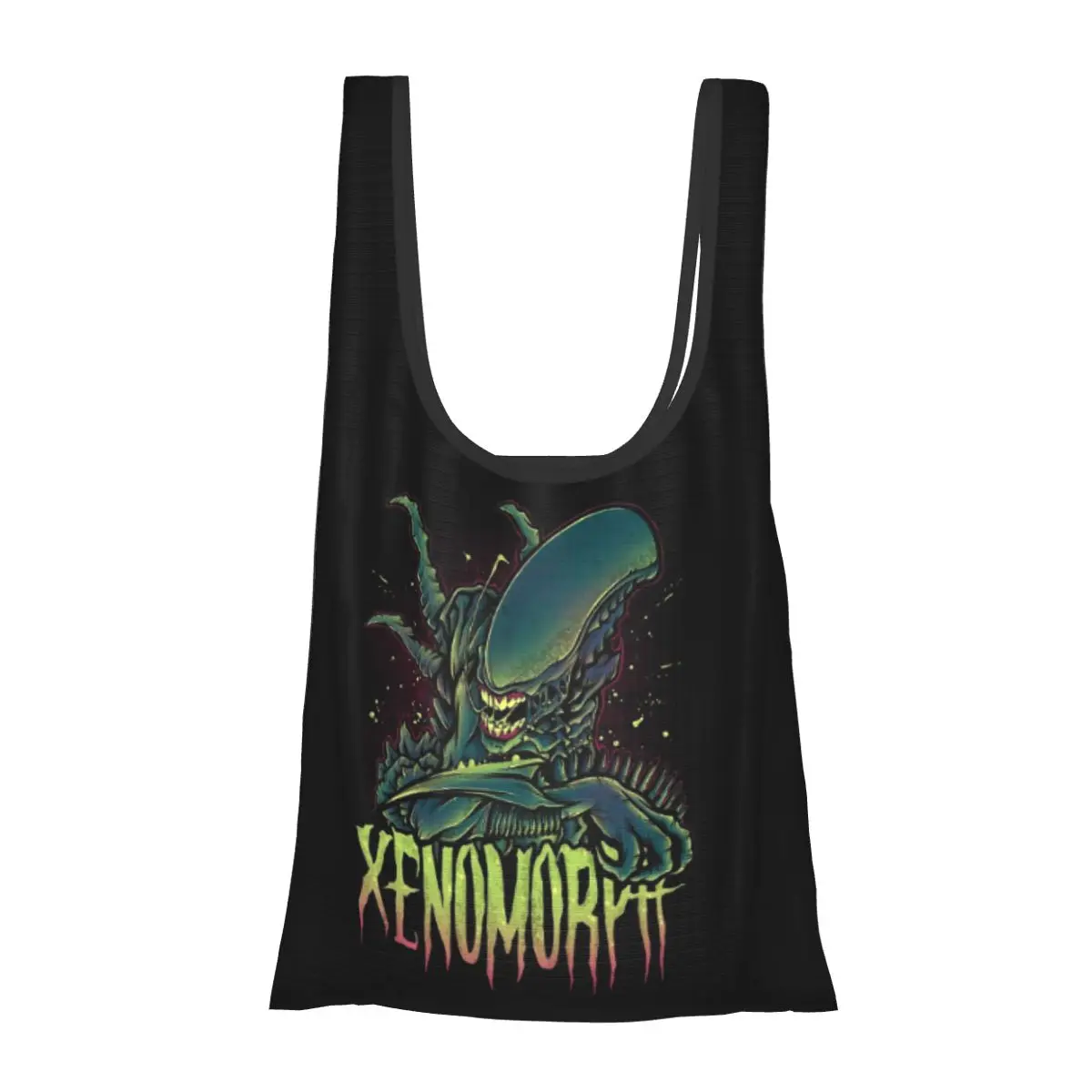 

Beware The Xenomorph Portable Tote Shopping Bags Large Capacity Shopper Bag Grocery Handbag Shoulder Bag