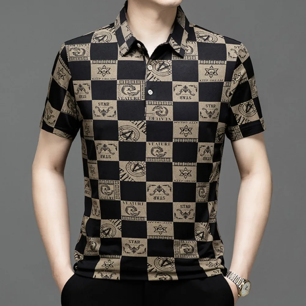 

New Men's Casual Short Sleeved T-shirt Daily Flower POLO Party Tops