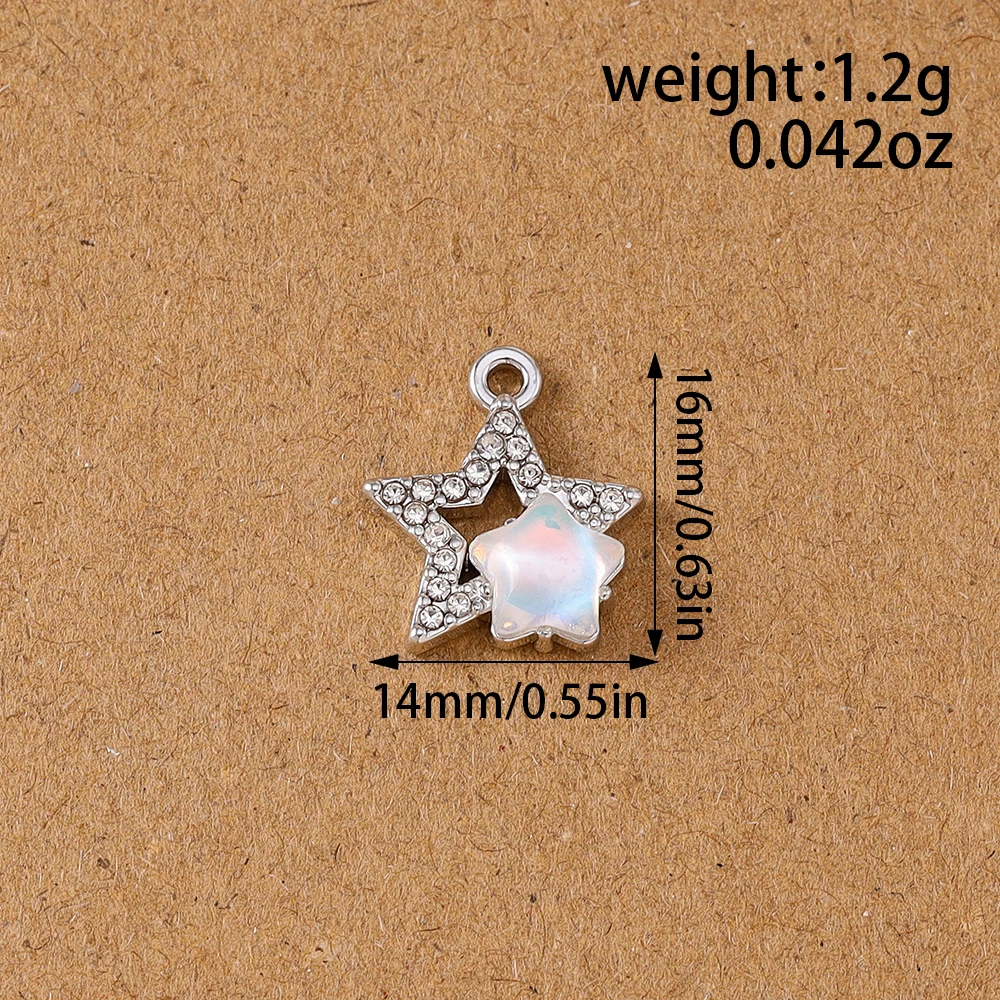 5pcs Cute Crystal Star Charms Pendants for Necklace Earrings Bracelet DIY Jewelry Making Accessories Supplies