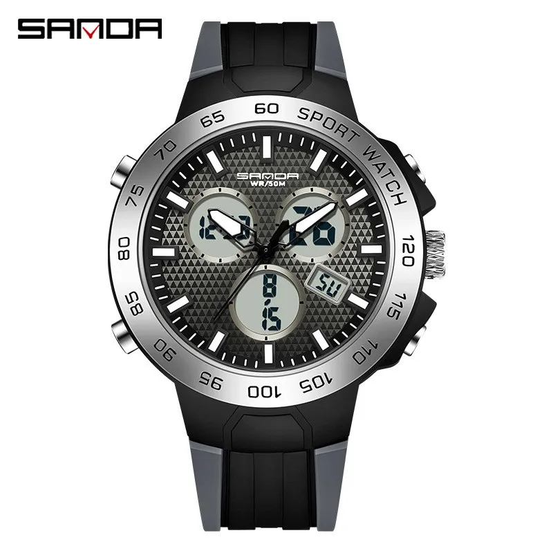 

Fashion Sanda Top Luxury Watches Men Military Army Mens Watch Waterproof Sport Wristwatch Dual Display Male Relogio Masculino