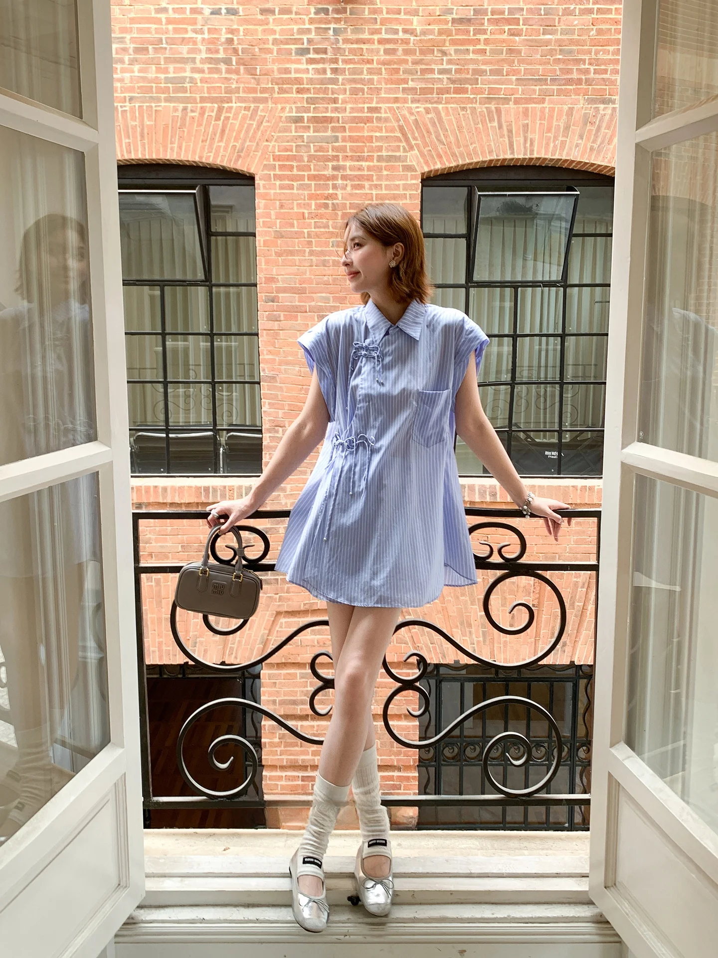 

Pure Cotton irt Women's New Chinese Sle Turn-down Collar Lady's Cotton irt Summer Season Slimming Combed Cotton Teaded