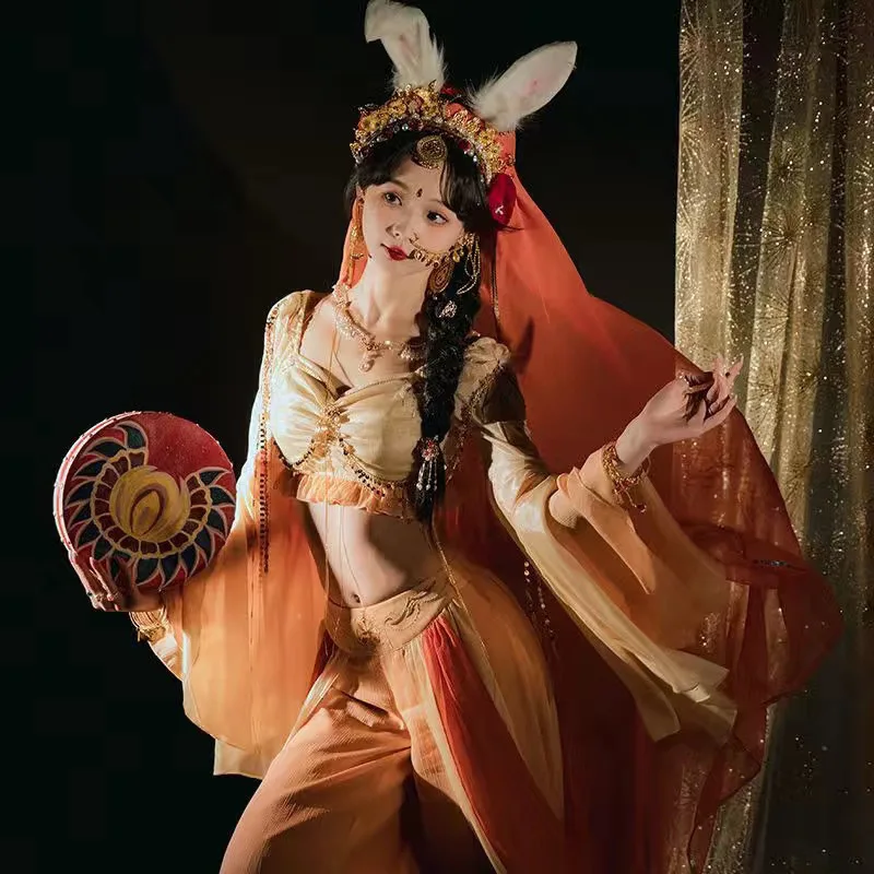 

Dunhuang Kweichow Moutai Yu Ruiji экзотическая одежда в западном стиле Han Elements топ с плоским воротником и вышивкой женские шаровары