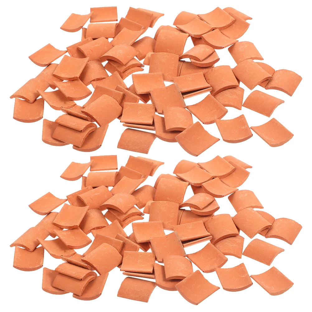 120 pièces carreaux de toit miniatures conception de Simulation pour bricolage artisanat Mini paysage accessoires de Table de sable briques de toit pour Mini maisons