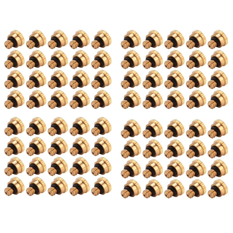 

ABAH-80Pcs Brass Misting Nozzles For Cooling System 0.012 Inch(0.3 Mm) Water Spray Nozzle Sprinklers Misting Cooling