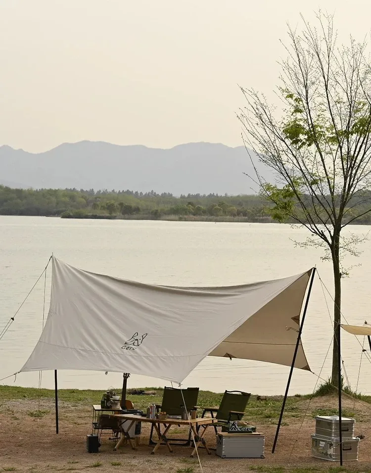 Lightweight Hexagonal Camping Waterproof Sunshade Outdoor Sunshade, Suitable For Hiking, Beach Picnic Trips
