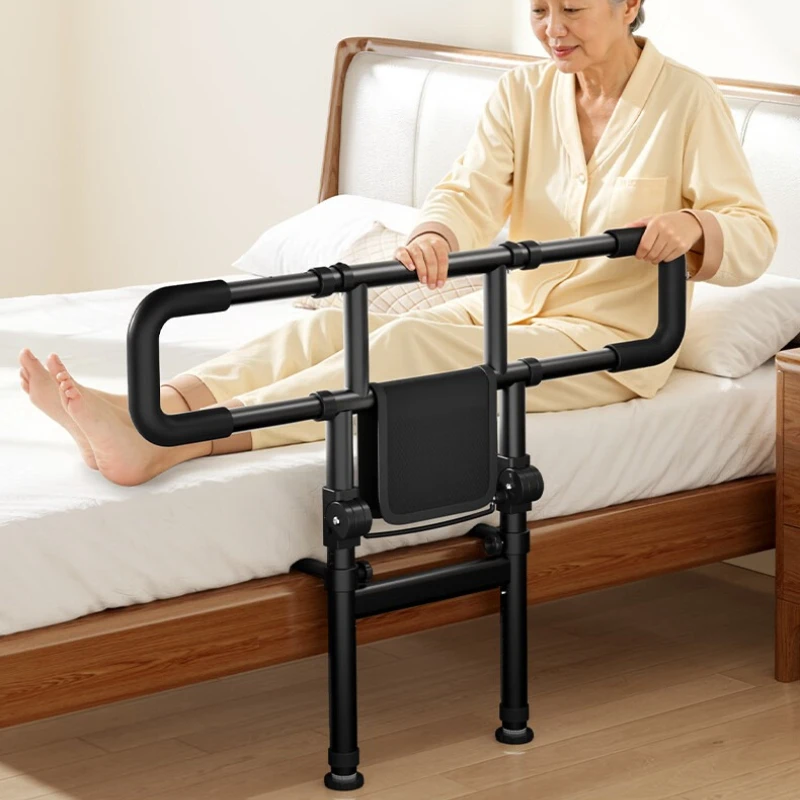 Floor Standing Bed Assist Rail Foldable Height Adjustable with Suction Feet LED Light for Seniors Home Safety Aid 침대 안전 손잡이