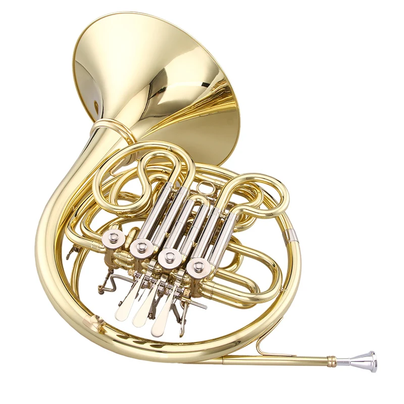 High Quality Bb Tone Double Row French Horn Brass Wind Instrument for Stage Performance Examination Daily Practice