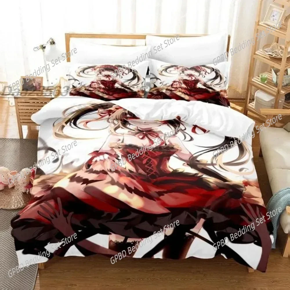 Anime Date A Live Kurumi Tokisaki 3D Bedding Set Duvet Cover Pillowcases Single Twin Full Queen King Home Decor Quilt Boys Gift