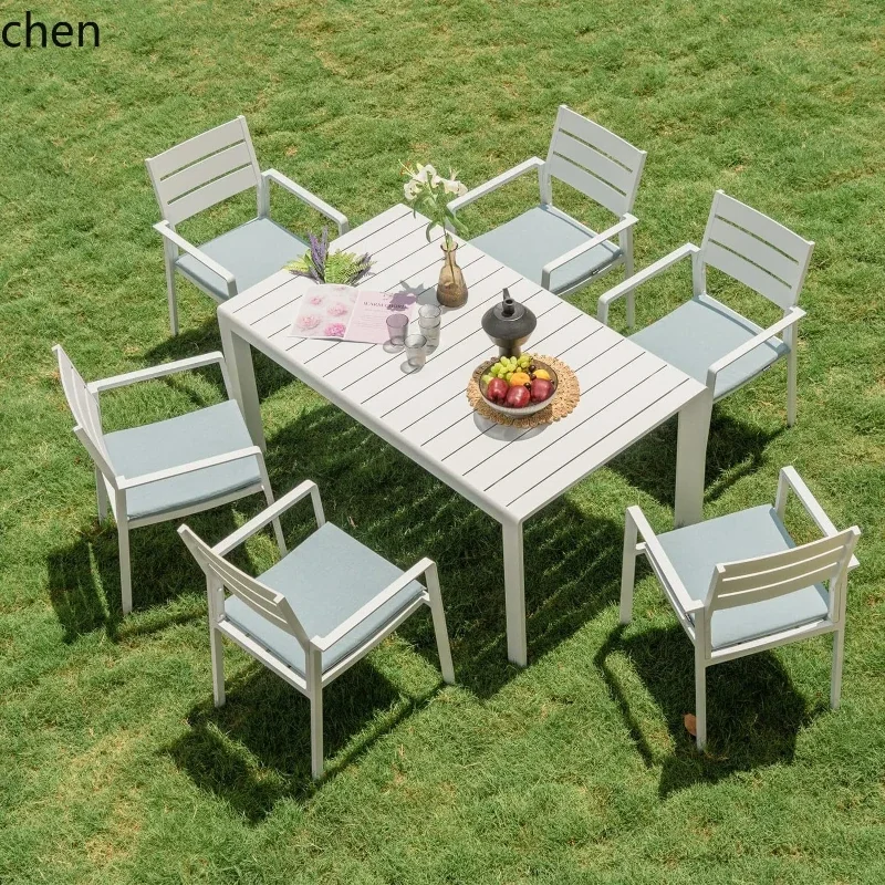 A3-2  outdoor tables and chairs simple modern rainproof sunscreen rust-free villa courtyard garden hotel