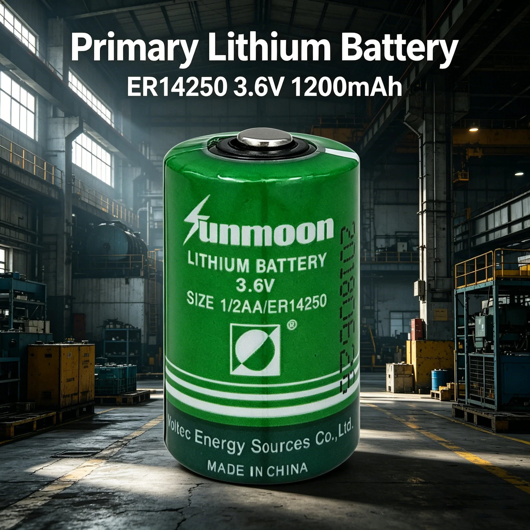 SUNMOON ER14250 3.6V lithium battery suitable for robot PLC servo programmer, temperature controller, rice cooker timer