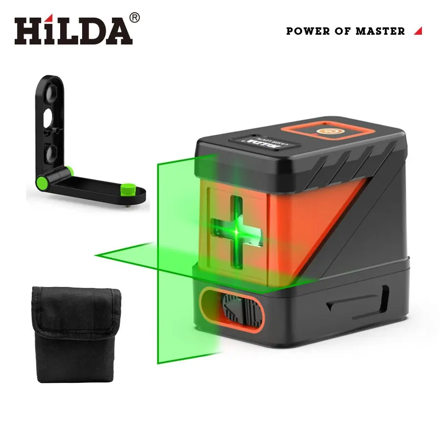 Hilda 2 linien laser ebene selbst nivellier grüne strahlen laser horizontale vertikale kreuz linie mini laser ebene