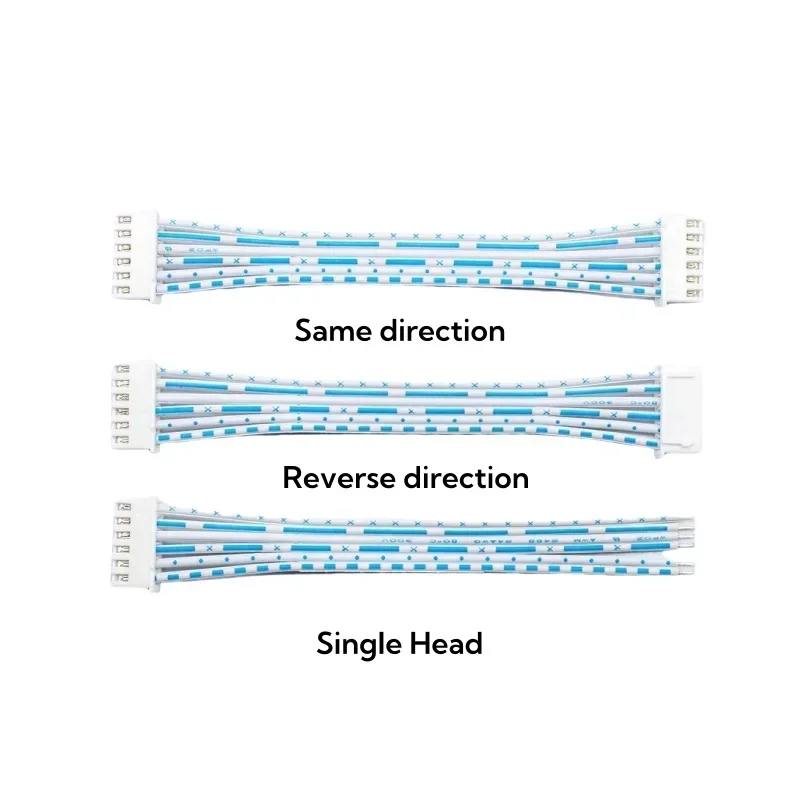 5Pcs 10-50cm XH2.54mm Pitch 2/3/4/5/6/7/8/9/10/11/12 Pin blue White Wire Ribbon Cable Single/Double Head Same Direction/Reverse