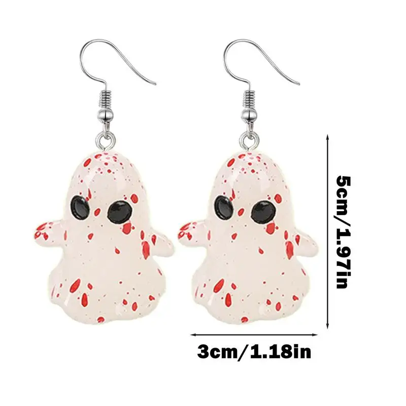 Halloween Earrings Ghost 3D Resin Light Up Halloween Earrings Halloween Jewelry Pumpkin Ghost Halloween Earrings For Daily Wear