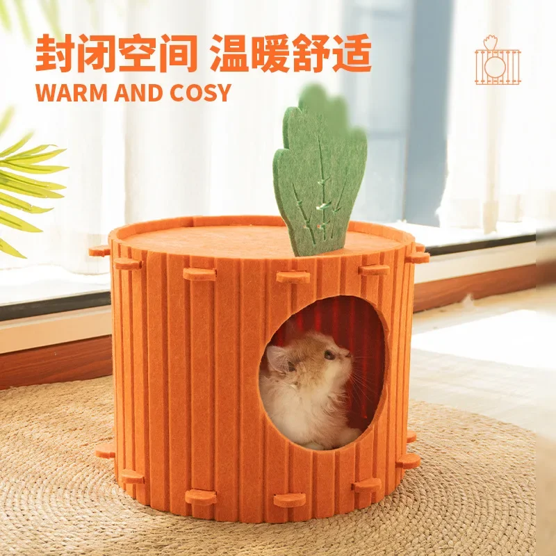 

Carrot-shaped Cat Nest Cave Type Semi-enclosed Cat Tunnel Kitten's Bed