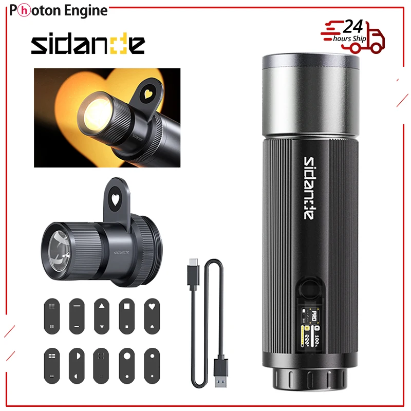 

SIDANDE 12W Flashlight PRO 3500-7000k RGB light Built-in 9000mAh battery Endurance 150 minutes Full-power output