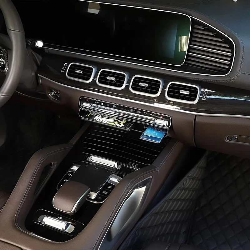 صندوق تخزين التحكم المركزي الأسود مناسب لسيارة Mercedes Benz GLE GLS Class W167 X167 2020-2023 ملحقات السيارات الداخلية #3