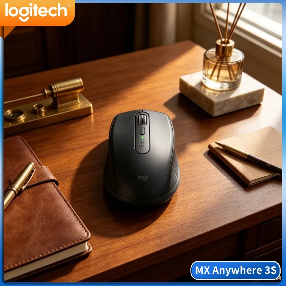 Ergonomic MX Anywhere 3S - 8K DPI, Hyper-Scroll, Anti-Slip Grip, Ideal For Online Course & Office Work