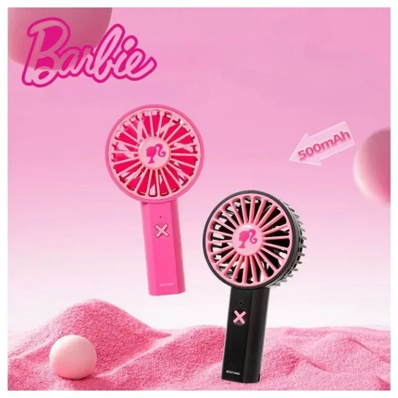 

Anime Miniso Barbie Mini Fan Kawaii Girl Portable New USB Charging Fan Cartoon Pink Handheld Long-lasting Durable Small Fan Gift