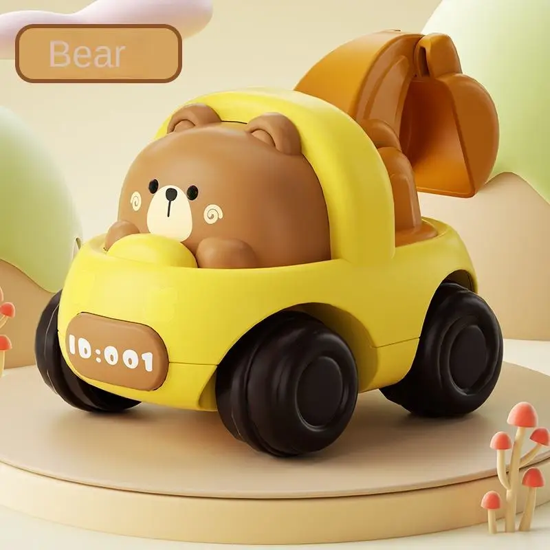 4 Pcs Inertia Cartoon Animal Engineering Vehicle High QualityTipper Boy Interactive Sliding Car