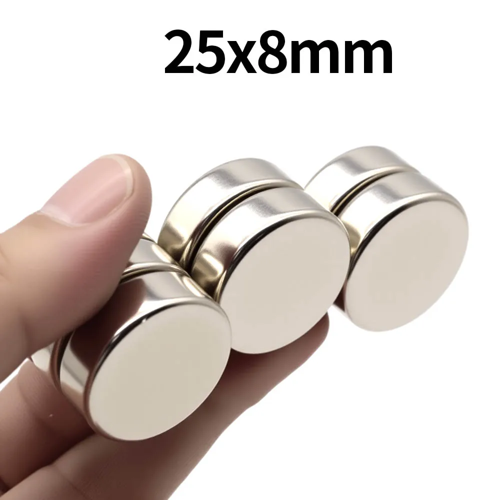 25 x 8 mm superstarker Neodym-Magnet N35 NdfeB Permanentmagnet imanes Runde leistungsstarke Magnete Kühlschrank