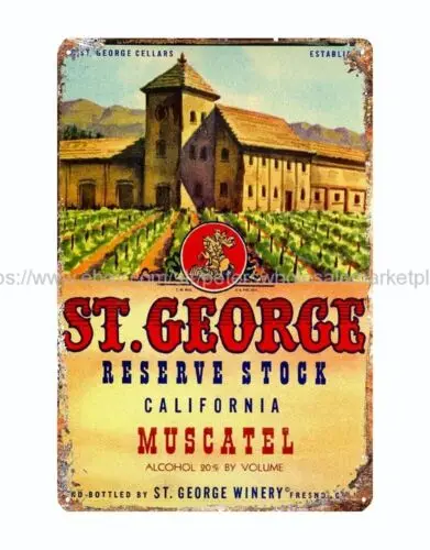 Muscatel Wine Bottle Label metal tin sign vintage home decor