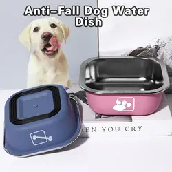 Stainless Steel Pet Bowl Non-Slip Drop-Resistant Cat Dog Feeding Dish Food Water Tray with Rubber Base Pet Feeder Water Bowls