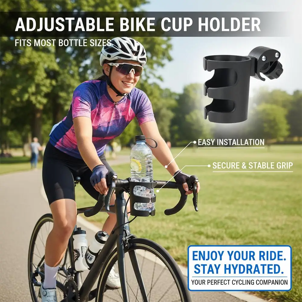 Universal Cup Holder for Stroller Bike Wheelchair Walker Scooter Durable Bottle Cage Easy Install Storage Accessory