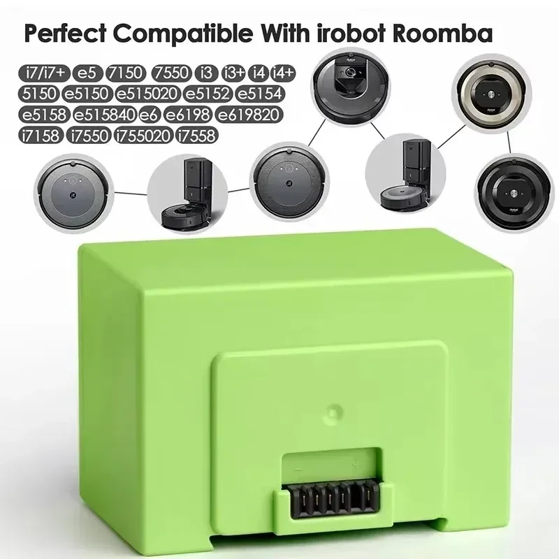 

Аккумулятор 14.4V 5000mAh 4000mAh для iRobot Roomba e, замена литий-ионного аккумулятора для серий i7 7150 7550 i7+ 7550 e5 e6 i3 i3+ i4 i4+