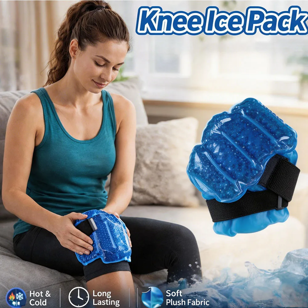 

Повязка-компресс для колена с гелевыми шариками, регулируемая эластичная лента, гибкий холодный/горячий компресс для снятия отеков, спортивных травм и боли