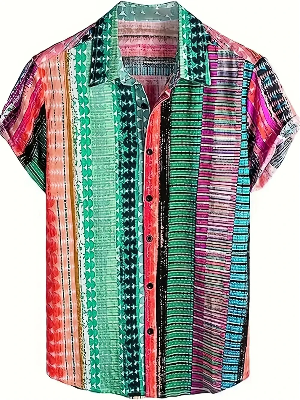 

Hawaiian Shirts Modern Geometric Print Men Shirt Retro for Men Short Sleeve Top Fashion Men Clothing Oversized Men's Shirt Tops
