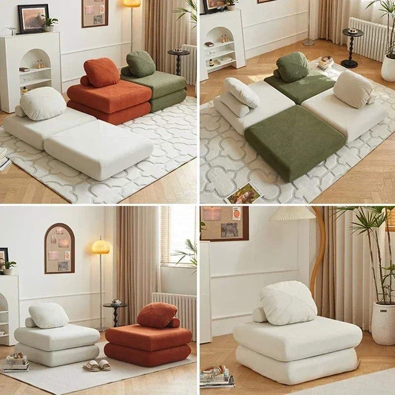 Chaise Lounge nórdico para sala de estar, sofá cama pequeño de doble uso, Sleepable y reclinable, Tatami para el hogar, dormitorio y balcón