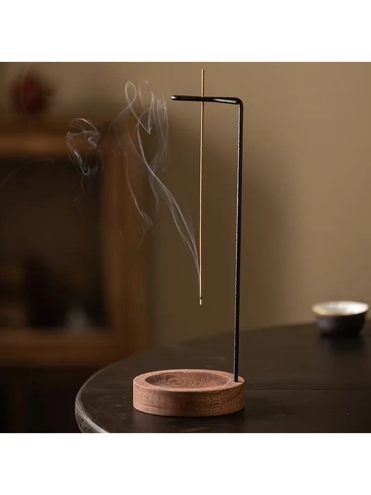 1pc Elegant Wooden Incense Burner - Creative Upside-Down Design, Perfect for Home Decor & Zen Aromatherapy