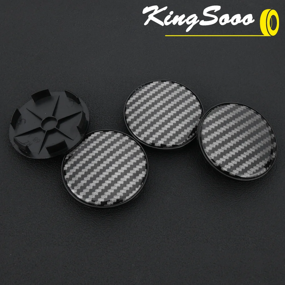 4PCS Rim Cap 68mm OD & Clip 62mm Wheel Caps Blank Center Caps Car Cover Hub Cap Black & Silver