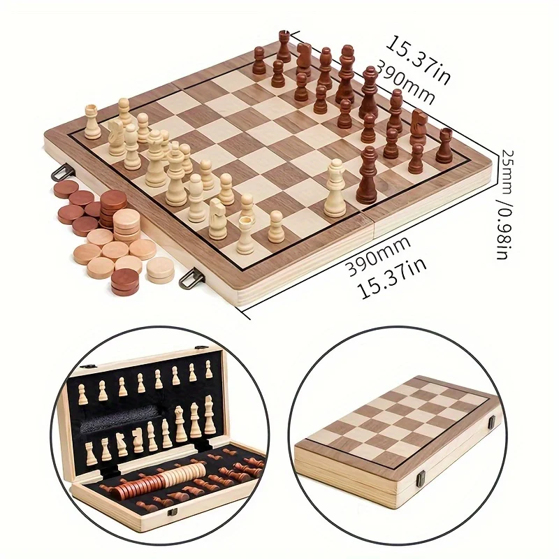 

Board Games, Family Classic Chess, Folding Board, Wooden Chess, Christmas, Birthday, New Year Gifts, Chess, Family Gathering Gam