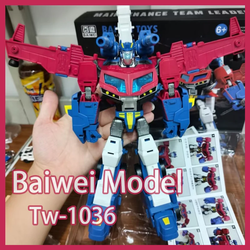 

Baiwei Transformation Tw-1036 Tw1036 Animated 08 Repairteam Капитан Оп Пожарная машина Фигурка Модель Кукла Рождественские подарки