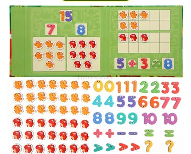 Children's Montessori Games Magnetic Dinosaur Arithmetic Book Math Addition Subtraction Decomposition Math Toys Educational Toys