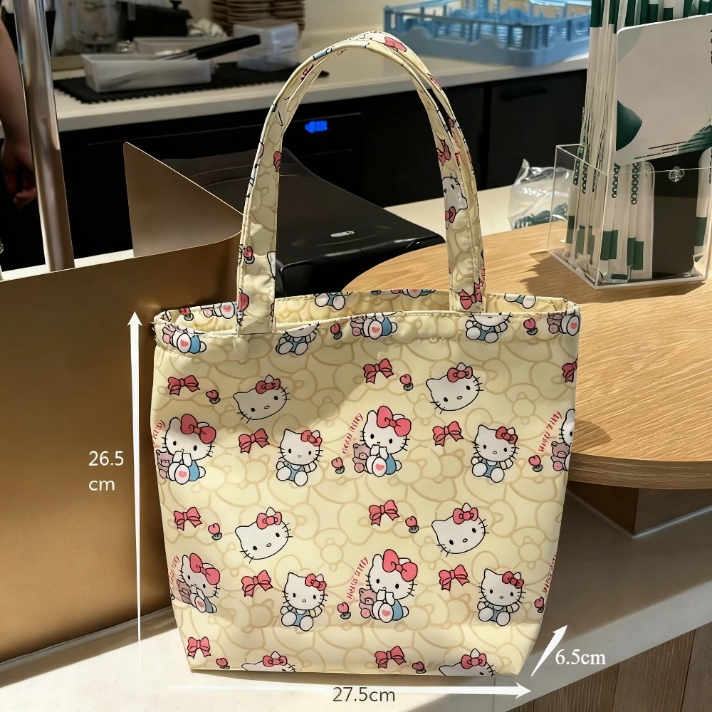 

Новые сумки на плечо в стиле аниме «Hello Kitty», женская сумка для макияжа Sanrio, женские сумки на плечо, кавайные холщовые сумки-тоут, пригородная сумка