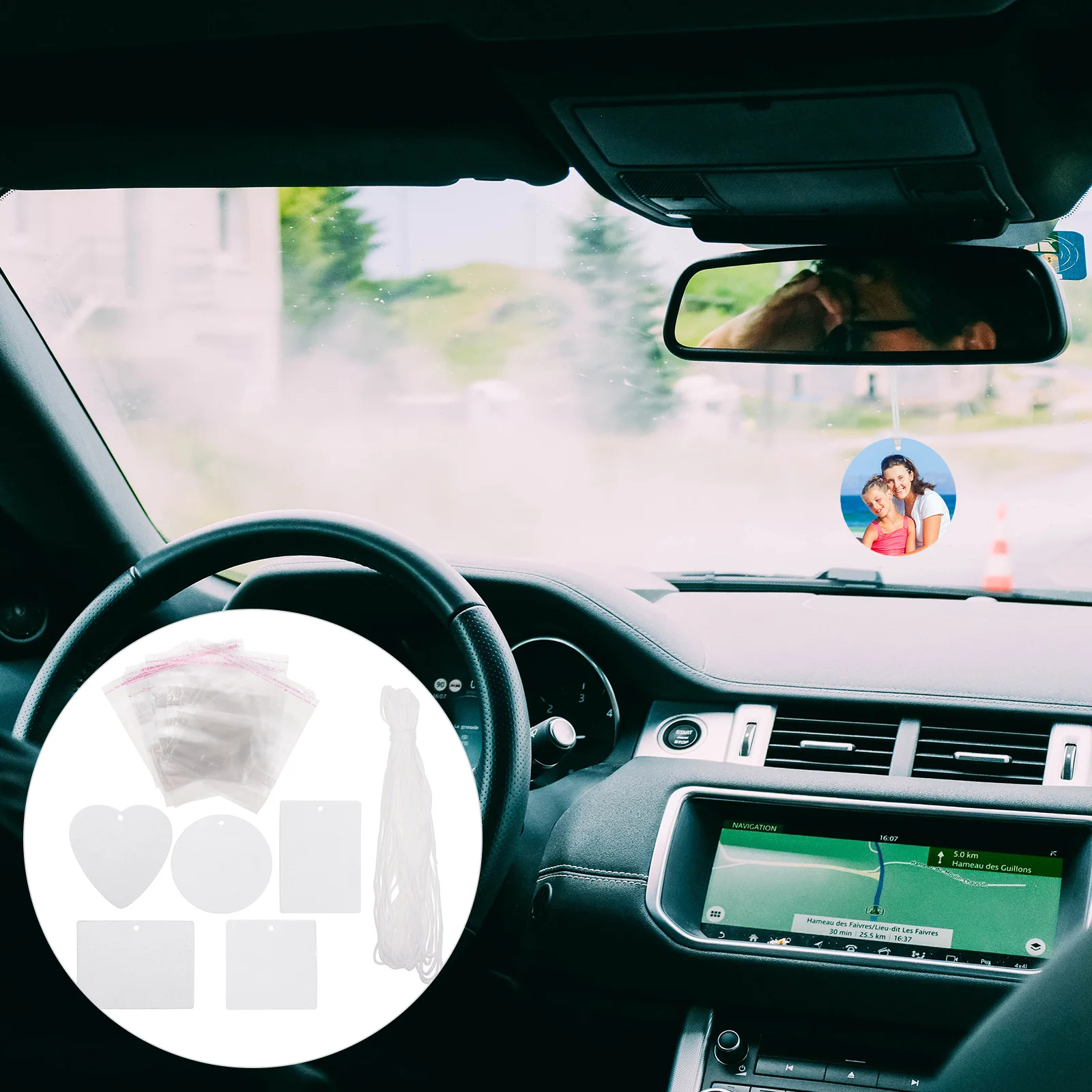 

1 set Car Sublimation Air Freshener Blanks Felt Sheets Healthy Lasting Sturdy No Smell Easy Adhere Safe Essential Oil
