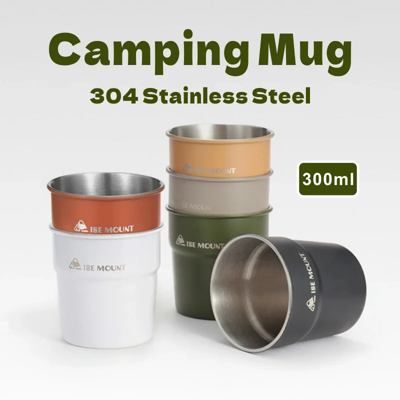 

300ml Beer Wine Cups Portable 304 Stainless Steel Tableware Tea Coffee Milk Beer Mug Camping Water Cup for Travel Hiking