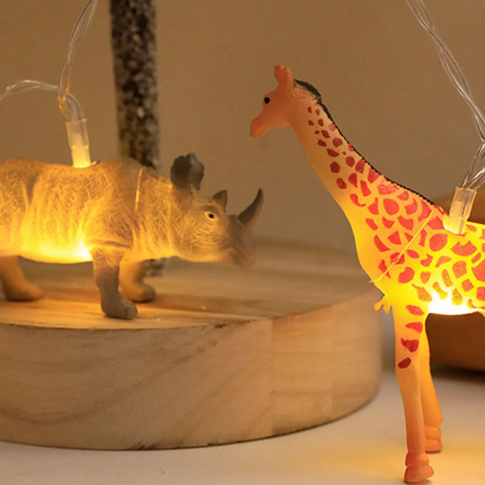 Guirnalda de luces LED de dinosaurio para niños, decoración de dibujos animados con pilas para dormitorio, fiesta de cumpleaños y Navidad, 2024