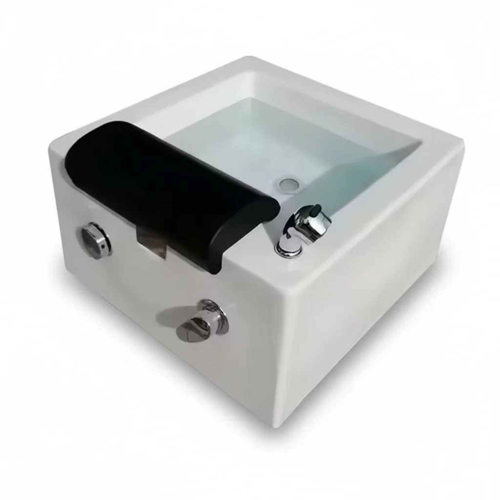 

Acrylic Foot Bath Basin, Round Pedicure Bowl with Plumbing Drainage System, Nail Salon Equipment, Pipeless Foot Spa Tub