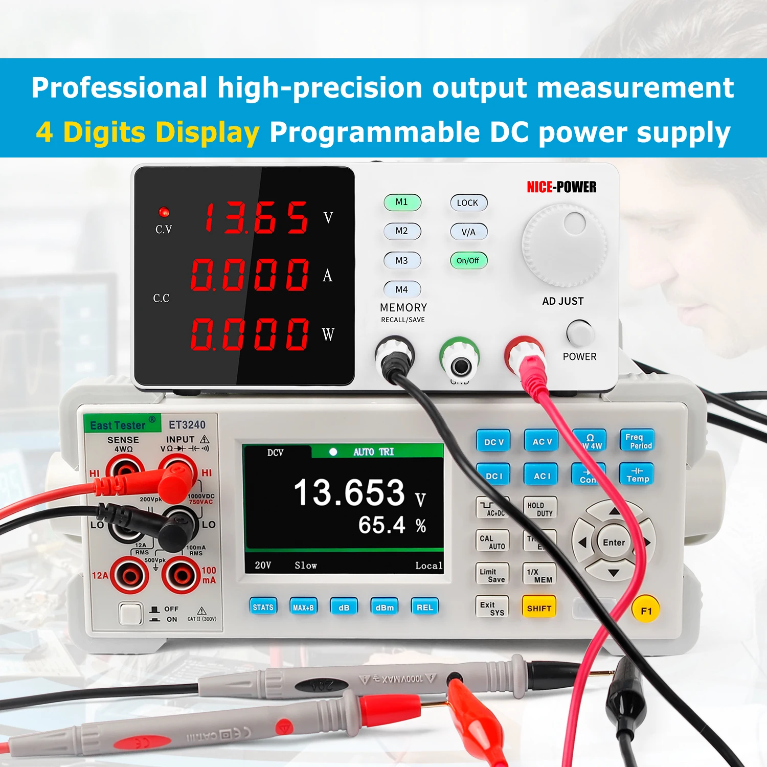 Nice-Power High Precision DC Lab Power Supply For PCB & Electronic Component Testing, 300V Adjustable Bech Source With Software view 5