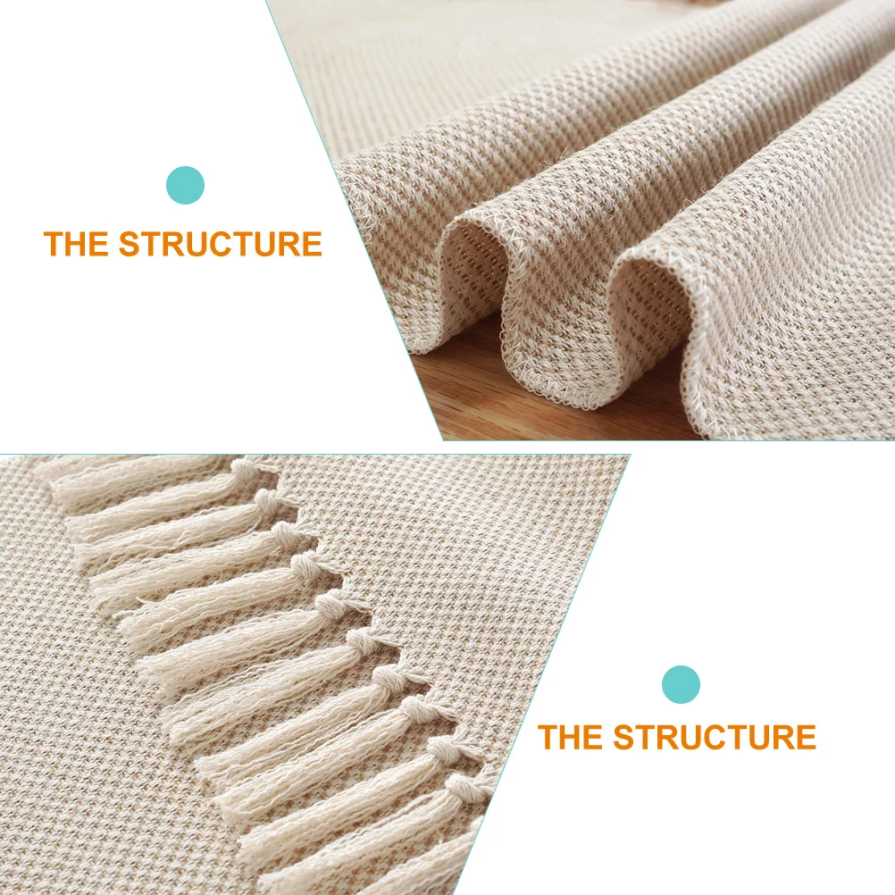 

Dining Table Runner with Tassels Nordic Style Woven Cotton Decor for Home Bar Restaurant Long Tassel Tablecloth Decoration