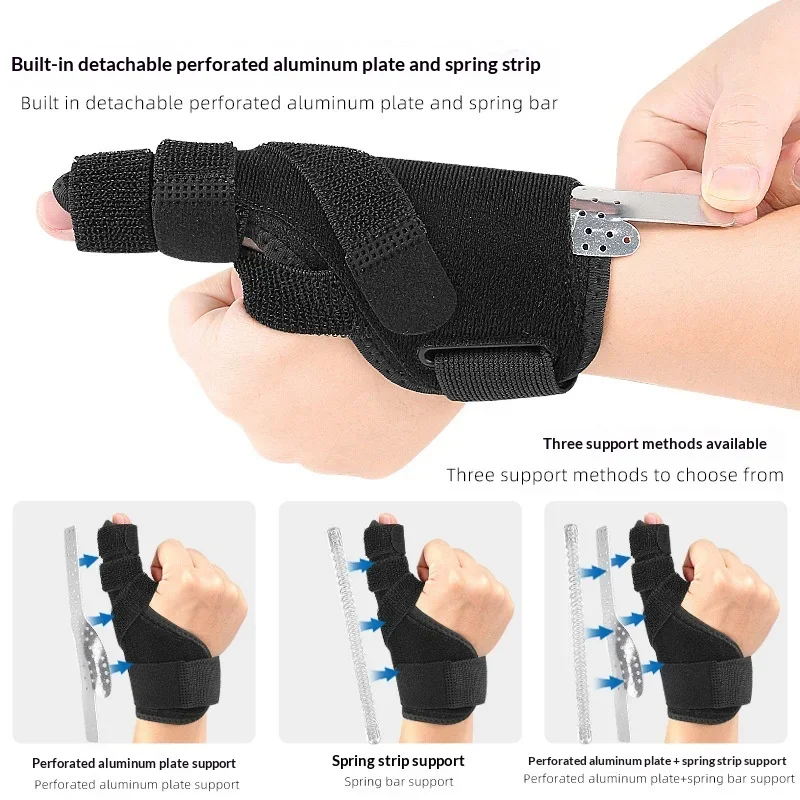 SBR Thumb Spica Splint Adjustable Compression Breathable Wrist Brace Hook and Loop Closure Secure Support for Work Office Sports
