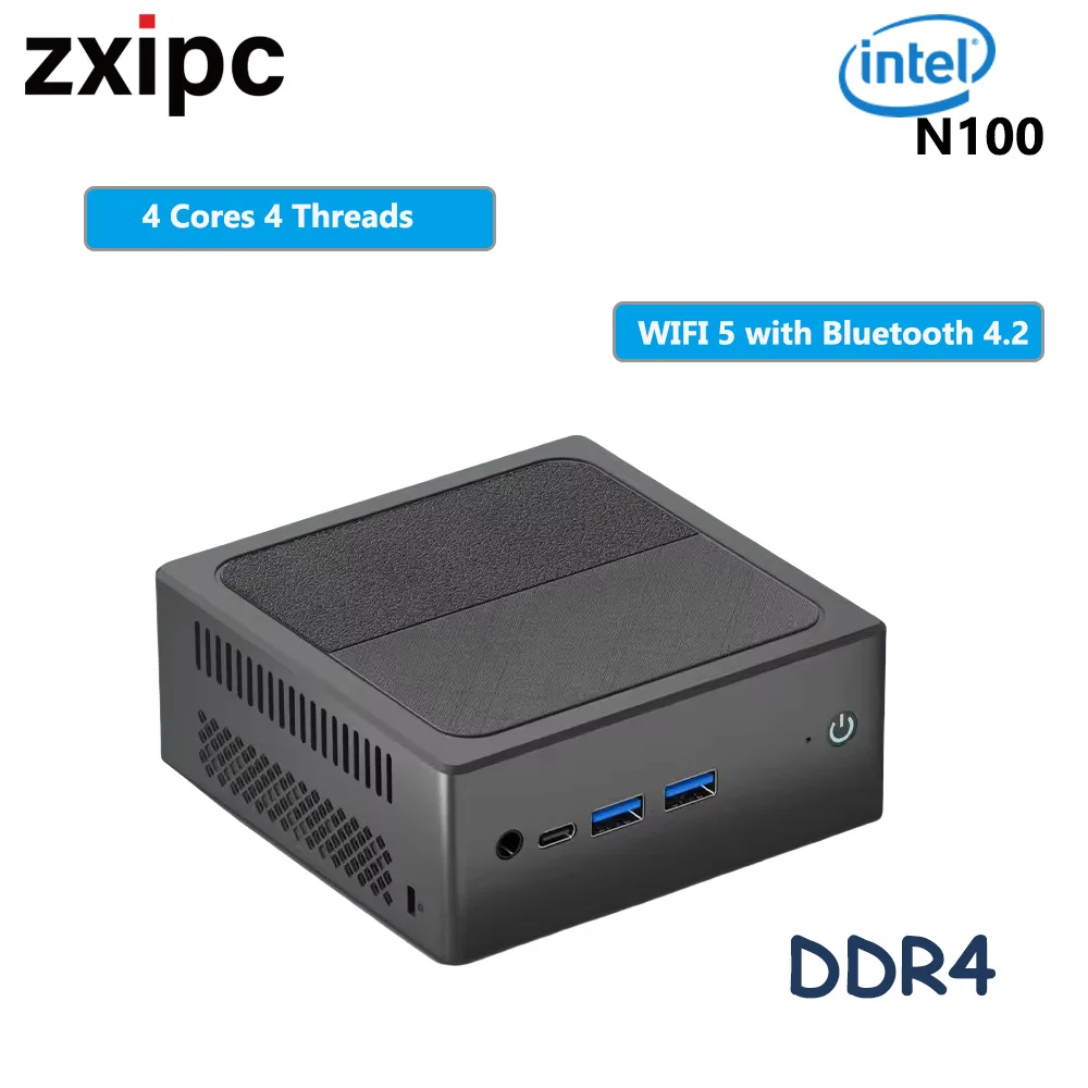 Imagem -02 - Zxipc Intel Mini Computador Desktop Intel N100 Ddr4 16g 512g pc de Bolso 8gb 256gb Windows 11 Wifi Ddr4 Nvme Ssd Gamer