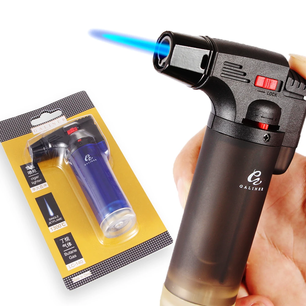 GALINER Torch Lighter Butane Gas Cigar Lighter Spray Gun Smoking Tobacco Accessories 1PC Random Color