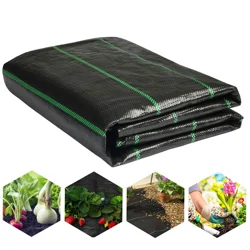 Weed Barrier Fabric Heavy Duty, Woven Weed Control Fabric, Non-Slip Outdoor Rubber Floor Mats, Weed Block Polyethylene Ground Co