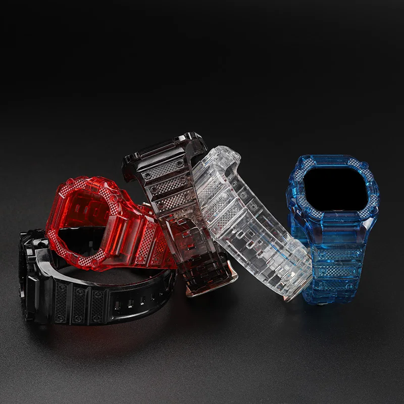 Resin Strap Case Men For Casio g-shock DW-5600/5000/5025 GW-B5600 G-5600E GW-M5610/M5600 Silicone Watchband Transparent Bracelet